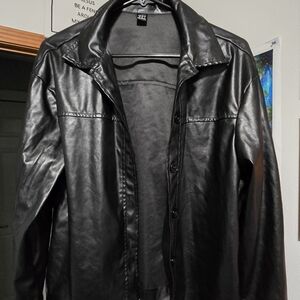 SHEIN Womans Sleek Black Faux Leather Jacket